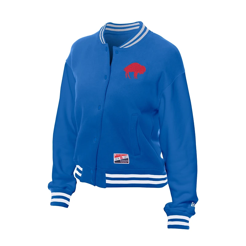 Women's New Era  Royal Buffalo Bills Throwback Fleece Full-Snap Jacket