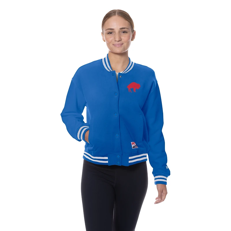 Women's New Era  Royal Buffalo Bills Throwback Fleece Full-Snap Jacket