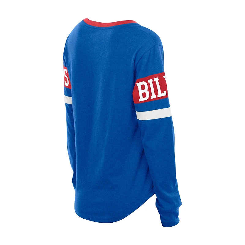 Women's New Era  Royal Buffalo Bills Throwback Lace-Up Long-Sleeve T-Shirt
