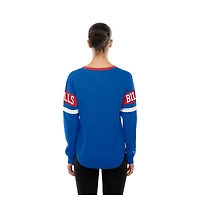 T-shirt à manches longues lacets rétro New Era Royal Buffalo Bills pour femme
