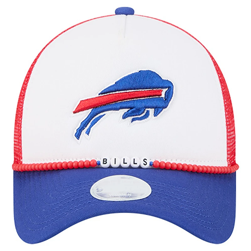 Bracelet d'amitié New Era blanc/bleu royal Buffalo Bills pour femme, casquette ajustable 9FORTY