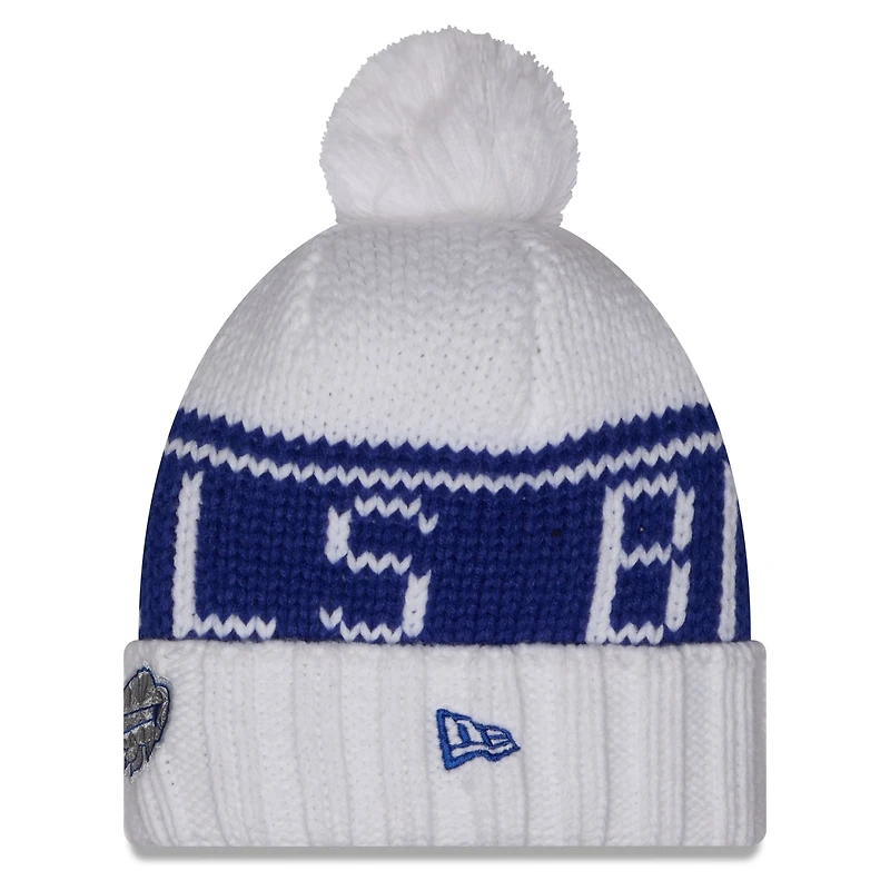 Bonnet à revers en maille avec pompon, collection Buffalo Bills Rivalries, blanc, de New Era pour femme