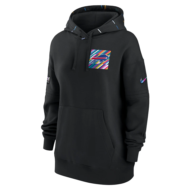 Women's Nike Black Buffalo Bills 2023 NFL Crucial Catch Club Pullover Hoodie