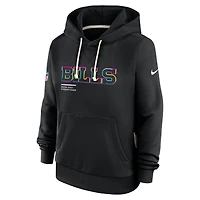 Sweat à capuche Nike noir Buffalo Bills 2025 NFL Crucial Catch Sideline Standard Issue Dri-FIT pour femme