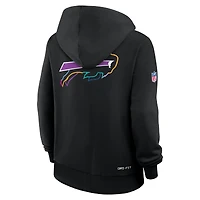 Sweat à capuche Nike noir Buffalo Bills 2025 NFL Crucial Catch Sideline Standard Issue Dri-FIT pour femme