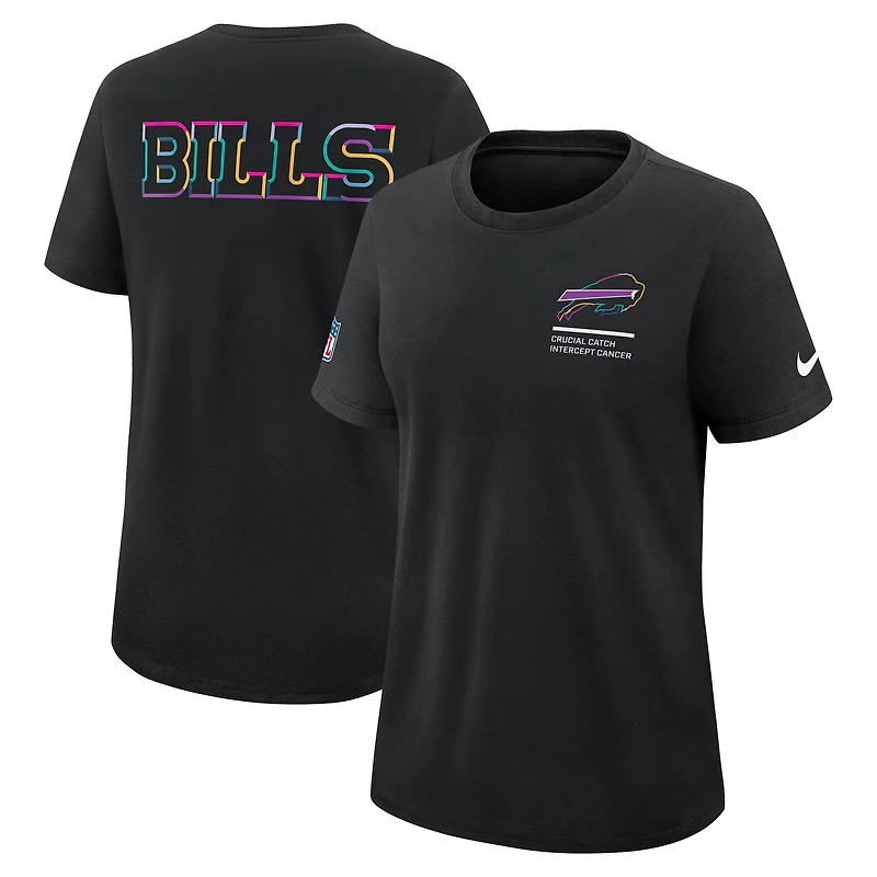 Women's Nike Black Buffalo Bills 2025 NFL Crucial Catch Tri-Blend Dri-FIT T-Shirt