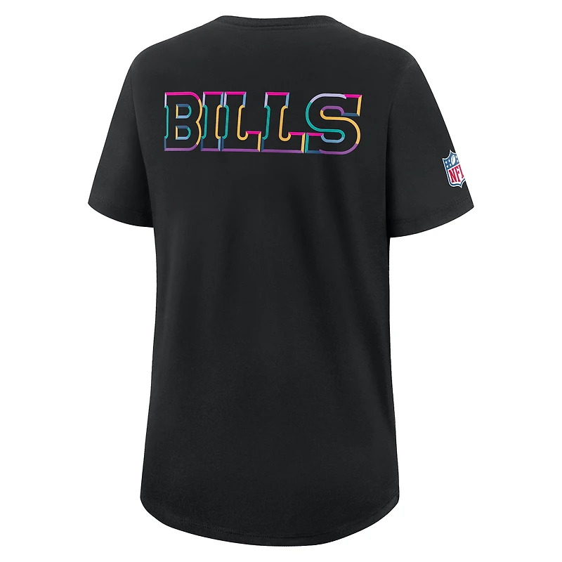 T-shirt Nike noir Buffalo Bills 2025 NFL Crucial Catch Tri-Blend Dri-FIT pour femme