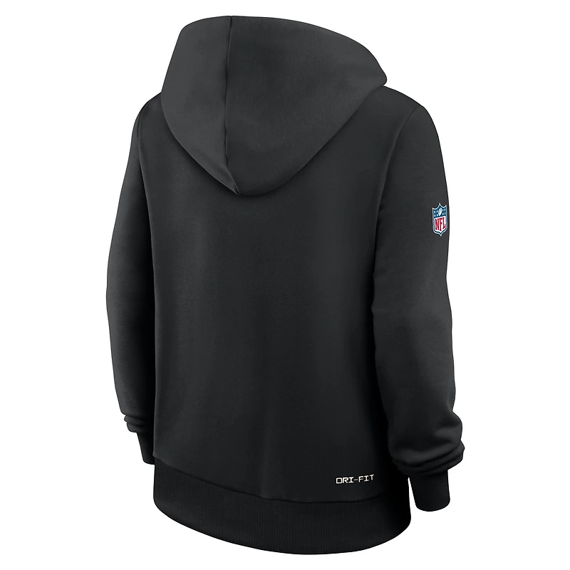 Sweat à capuche Nike Buffalo Bills noir pour femme, édition spéciale 2026 NFL Crucial Catch Sideline Standard Issue Dri-FIT