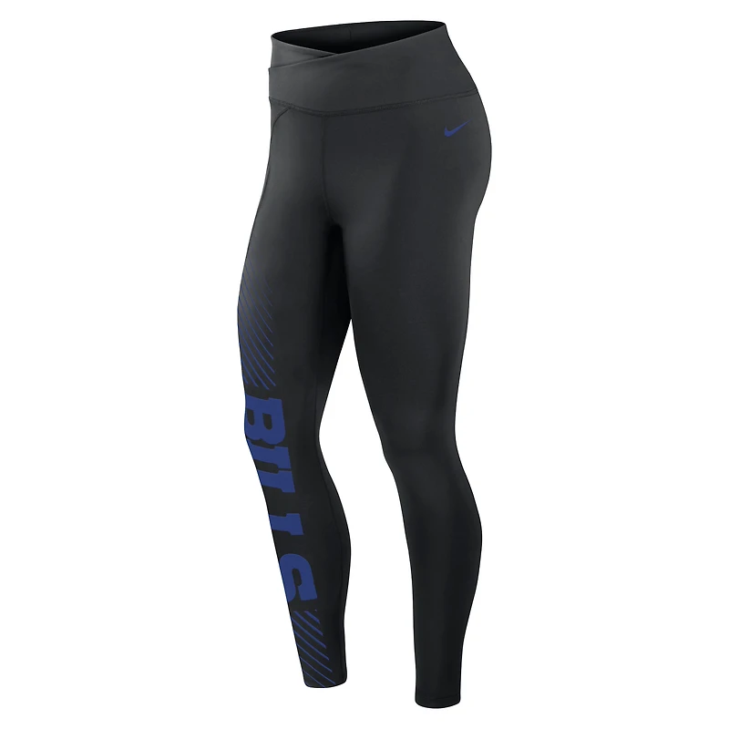 Women's Nike Black Buffalo Bills Yard Line Crossover Leggings