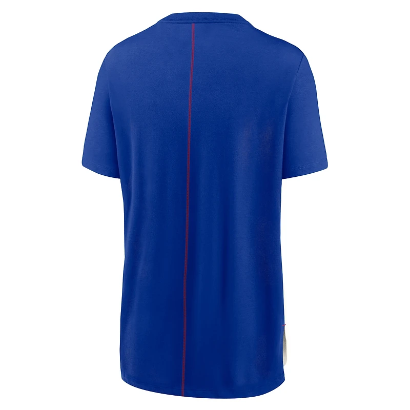 Women's Nike Cream/Royal Buffalo Bills Wordmark Tri-Blend T-Shirt
