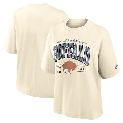 Women's Nike Cream Buffalo Bills Vintage Mod Boxy T-Shirt
