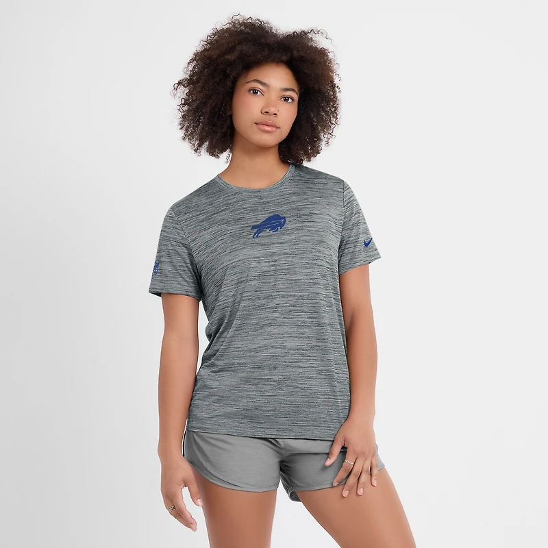 T-shirt Nike gris Buffalo Bills Sideline Velocity Dri-FIT pour femme