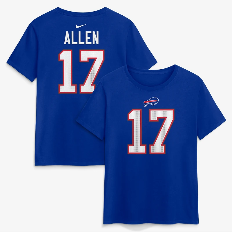 Women's Nike Josh Allen Royal Buffalo Bills Name & Number T-Shirt