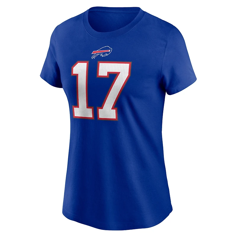 T-shirt Nike Josh Allen Royal Buffalo Bills avec nom et numéro de joueur pour femme