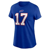 T-shirt Nike Josh Allen Royal Buffalo Bills avec nom et numéro de joueur pour femme
