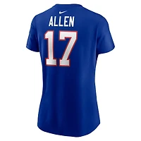 Women's Nike Josh Allen Royal Buffalo Bills Player Name & Number T-Shirt