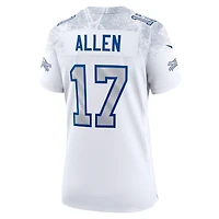 Maillot Nike Josh Allen blanc pour femme, collection Rivalries 2025 des Buffalo Bills