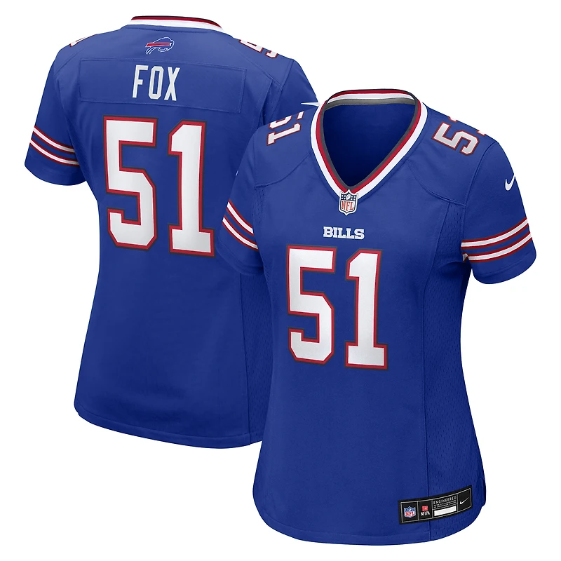 Women's Nike Morgan Fox  Royal Buffalo Bills Team Game Jersey