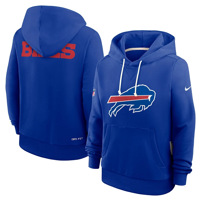 Women's Nike Royal Buffalo Bills 2025 Sideline Standard Issue Initial Home Dri-FIT Hoodie