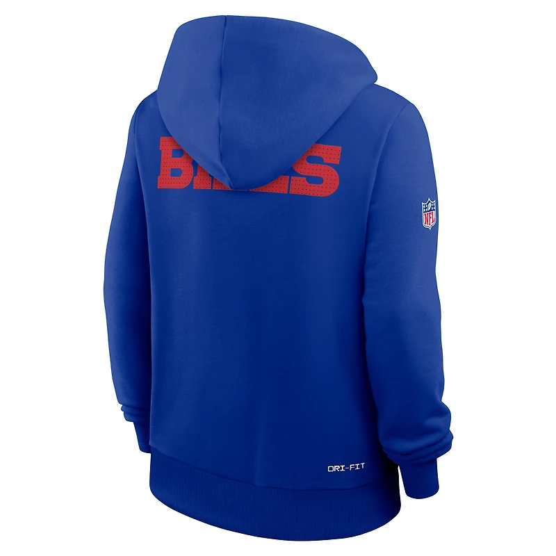 Women's Nike Royal Buffalo Bills 2025 Sideline Standard Issue Initial Home Dri-FIT Hoodie