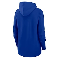 Sweat à capuche asymétrique raglan entièrement zippé Nike Royal Buffalo Bills pour femme