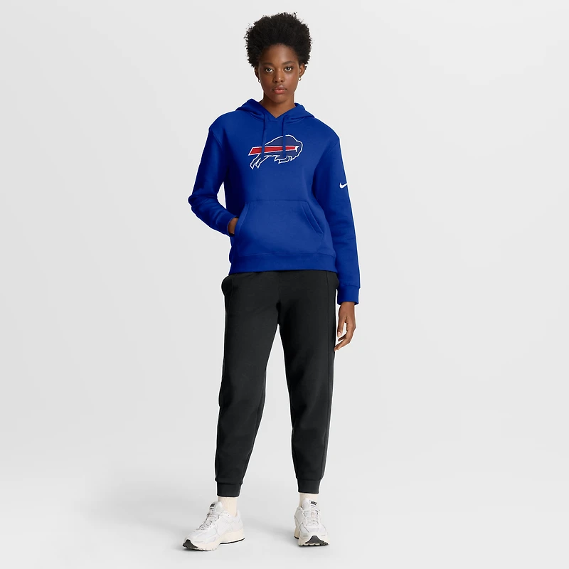 Women's Nike Royal Buffalo Bills Club Logo Pullover Hoodie