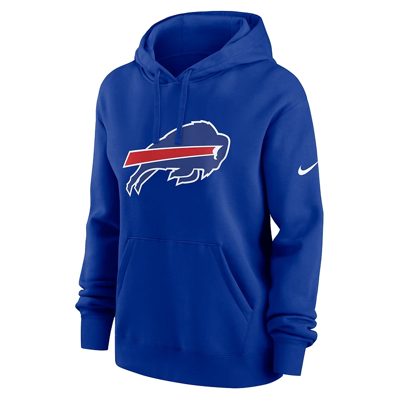 Women's Nike Royal Buffalo Bills Club Logo Pullover Hoodie