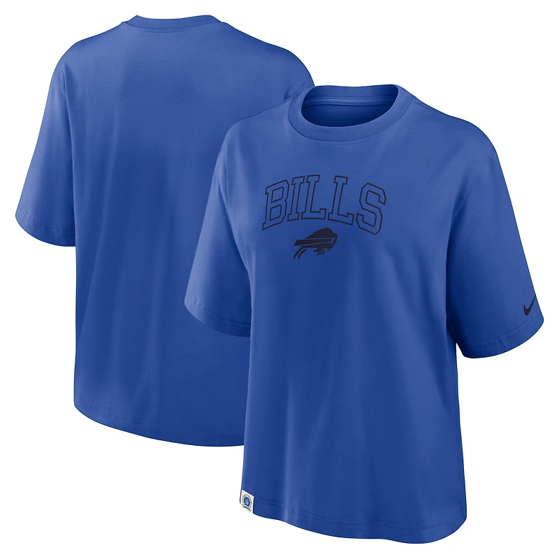 T-shirt Nike Royal Buffalo Bills Glory Arch Boxy pour femme