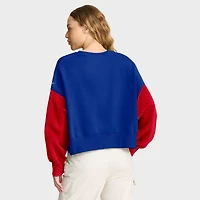 Women's Nike Royal Buffalo Bills Oversized Color-Block Pullover Sweatshirt