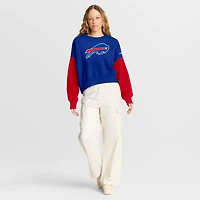 Women's Nike Royal Buffalo Bills Oversized Color-Block Pullover Sweatshirt