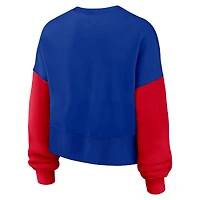Women's Nike Royal Buffalo Bills Oversized Color-Block Pullover Sweatshirt