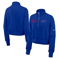 Sweat-shirt Nike Royal Buffalo Bills Phoenix à demi-zip pour femme