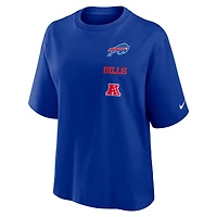T-shirt ample et carré Nike Royal Buffalo Bills Primetime Premium Essential pour femme