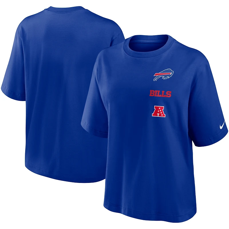 Women's Nike Royal Buffalo Bills Primetime Premium Essential Loose Fit Boxy T-Shirt