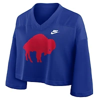 Maillot de mode court en maille Dri-FIT Nike Royal Buffalo Bills Rewind pour femme