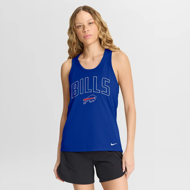 Women's Nike Royal Buffalo Bills Tri-Blend Dri-FIT Racerback Tank Top
