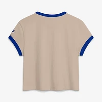 Women's Nike Sand Buffalo Bills Rewind Ringer Mod Cropped T-Shirt