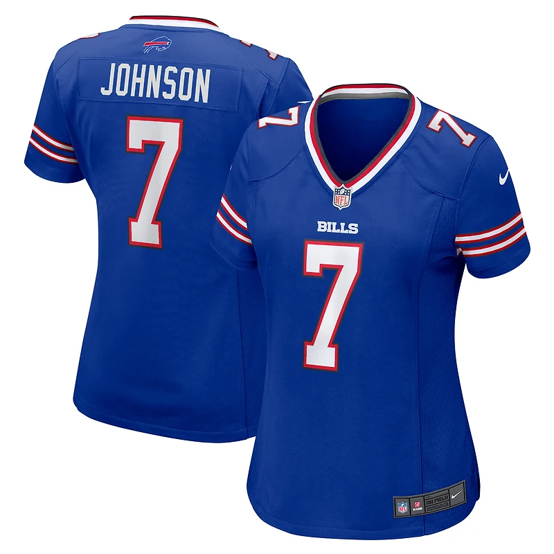 Maillot Nike Taron Johnson Royal Buffalo Bills Game Player pour femme