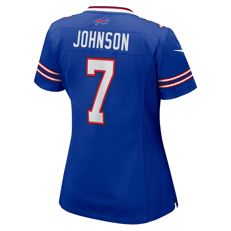 Maillot Nike Taron Johnson Royal Buffalo Bills Game Player pour femme