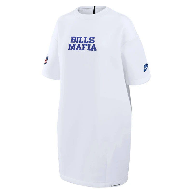 Women's Nike White Buffalo Bills 2025 Rivalries Collection Oversized Tech Fleece Dress