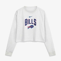 Women's Nike White Buffalo Bills Loose Fit Crop Top