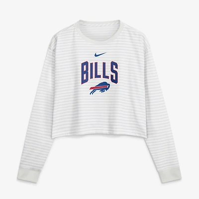 Women's Nike White Buffalo Bills Loose Fit Crop Top