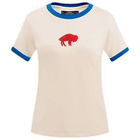 Women's Pro Standard Cream Buffalo Bills Retro Classic Ringer T-Shirt