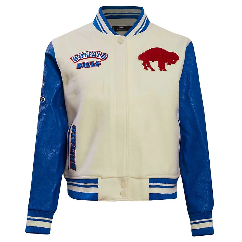 Women's Pro Standard  Cream Buffalo Bills Retro Classic Vintage Full-Zip Varsity Jacket