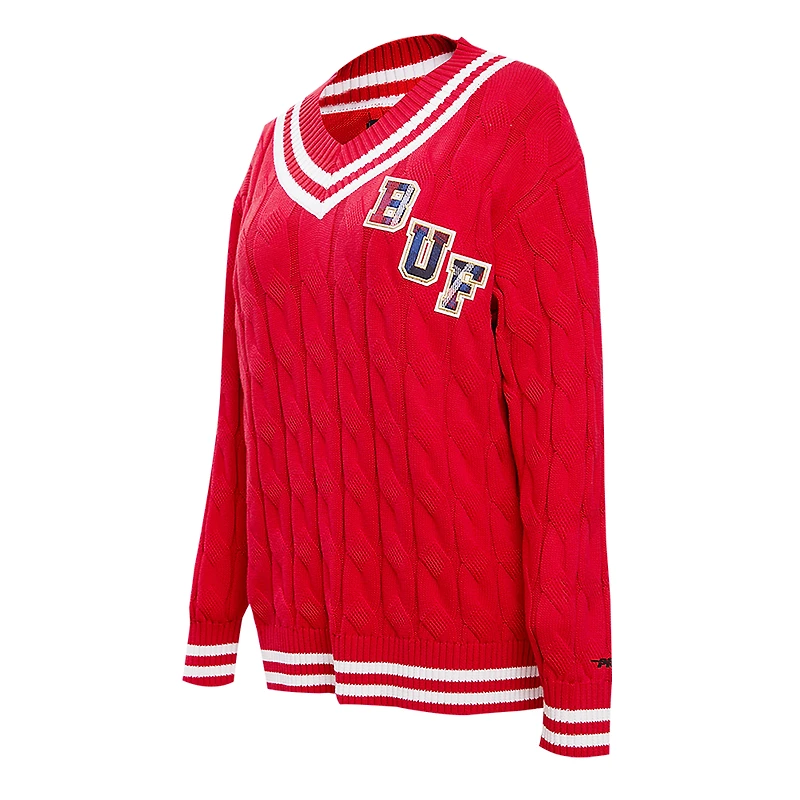 Pull à col en V Pro Standard Red Buffalo Bills Prep pour femmes