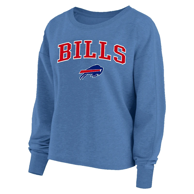 Sweat-shirt raglan délavé à l'acide pour femme, grande taille, profil Royal Buffalo Bills