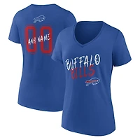 Women's Royal Buffalo Bills Hustle Personalized Name & Number V-Neck T-Shirt