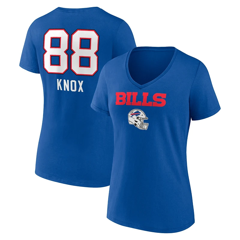 T-shirt col V femme avec logo de l'équipe des Royal Buffalo Bills