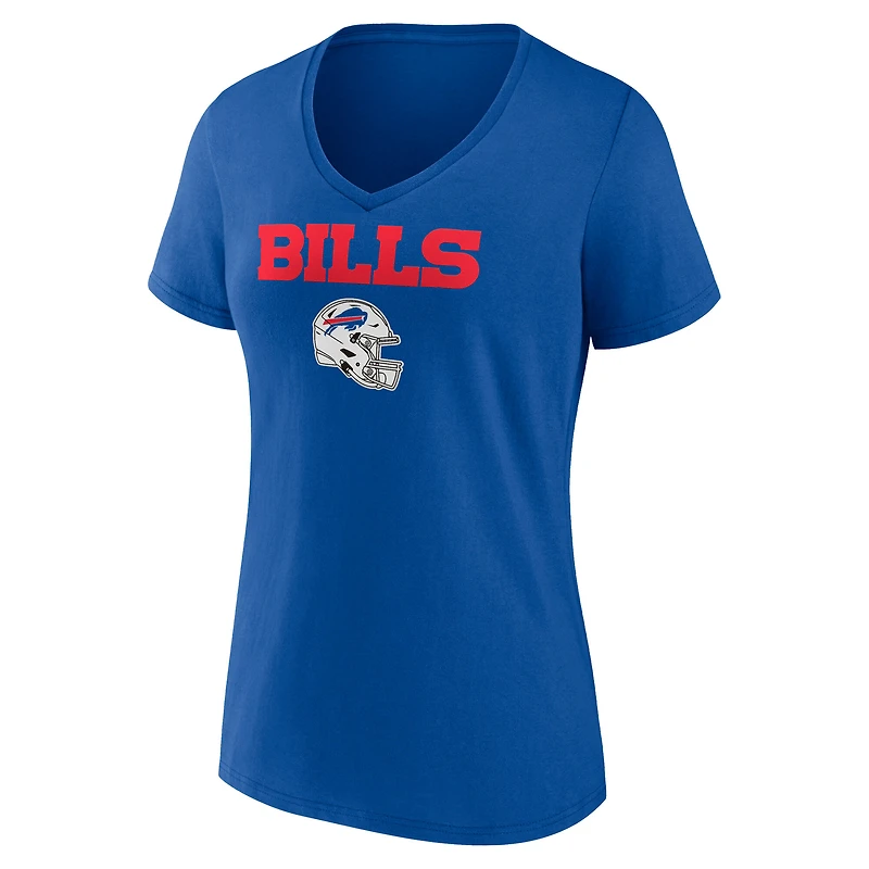 Women's Royal Buffalo Bills Team Wordmark V-Neck T-Shirt
