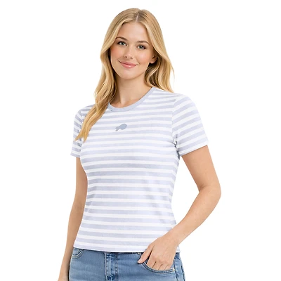 T-shirt rayé pastel bleu Buffalo Bills pour femme